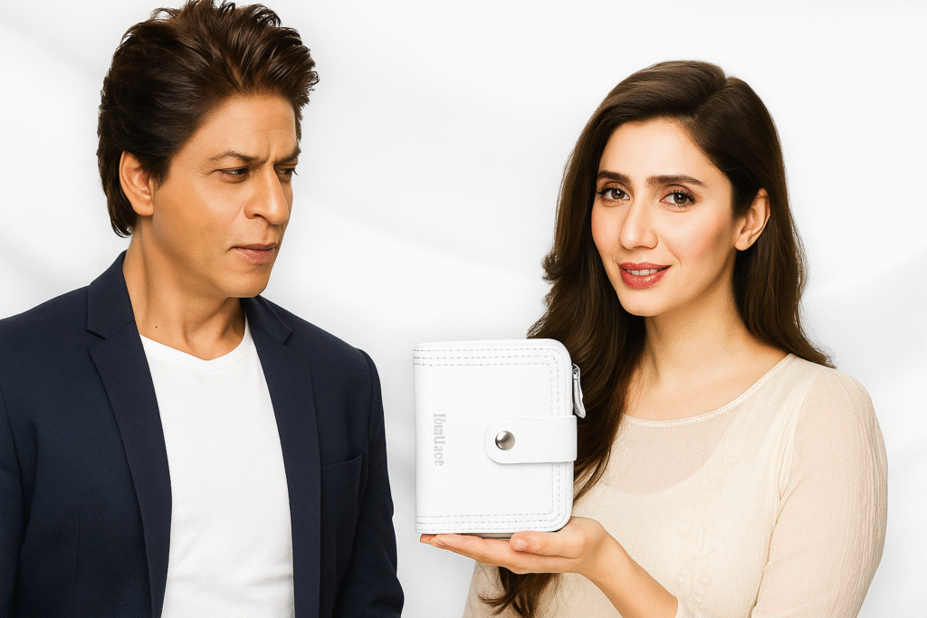 shah rukh & mahira with brilliant wallet